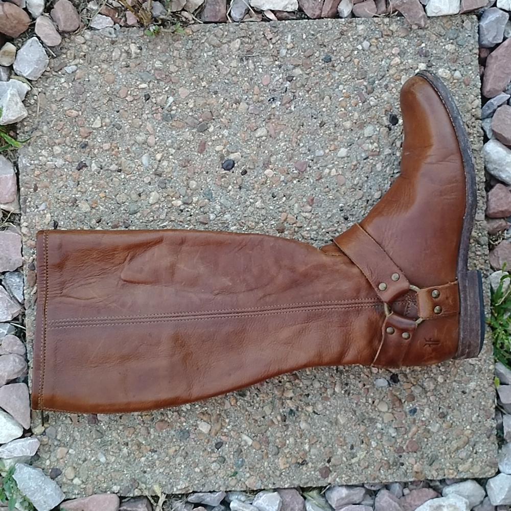 Frye tall brown leather Philip boots women's knee high riding boots sz 9